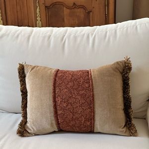 Two custom made pillows with fringe